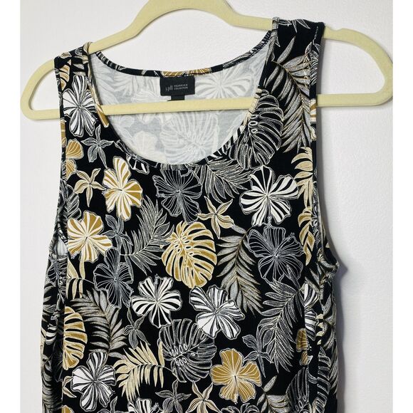 J Jill Wearever Leaf Floral Stretchy Sleeveless Tropical Soft Comfy Tank Top M - Picture 6 of 10